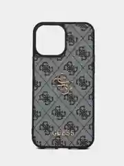 Чехол Guess PU leather iPhone 13 Pro Мах из экокожи, синий