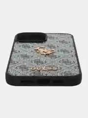 Чехол Guess PU leather iPhone 13 Pro Мах из экокожи, синий