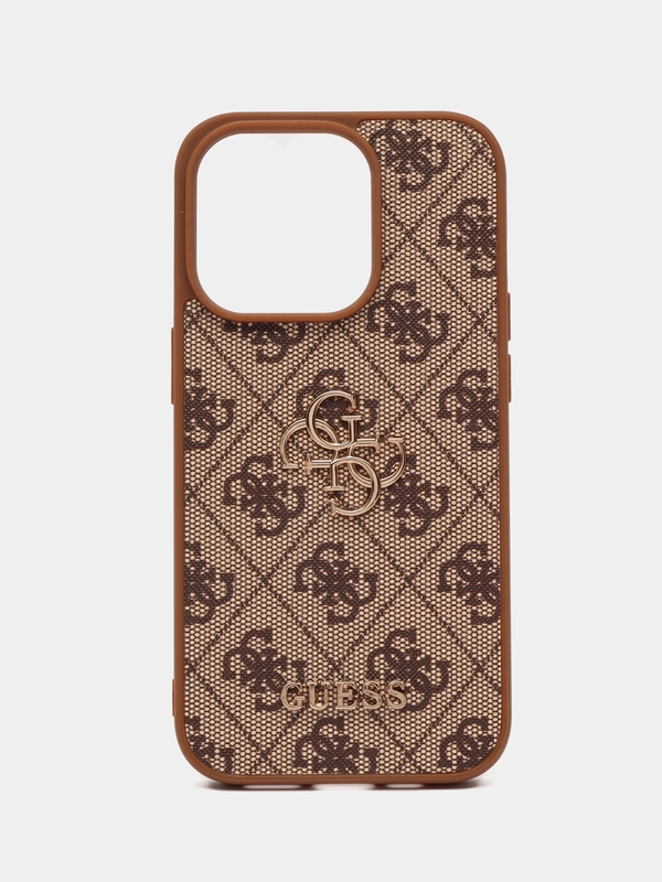 Чехол Guess PU leather iPhone 14 Pro из экокожи коричневый