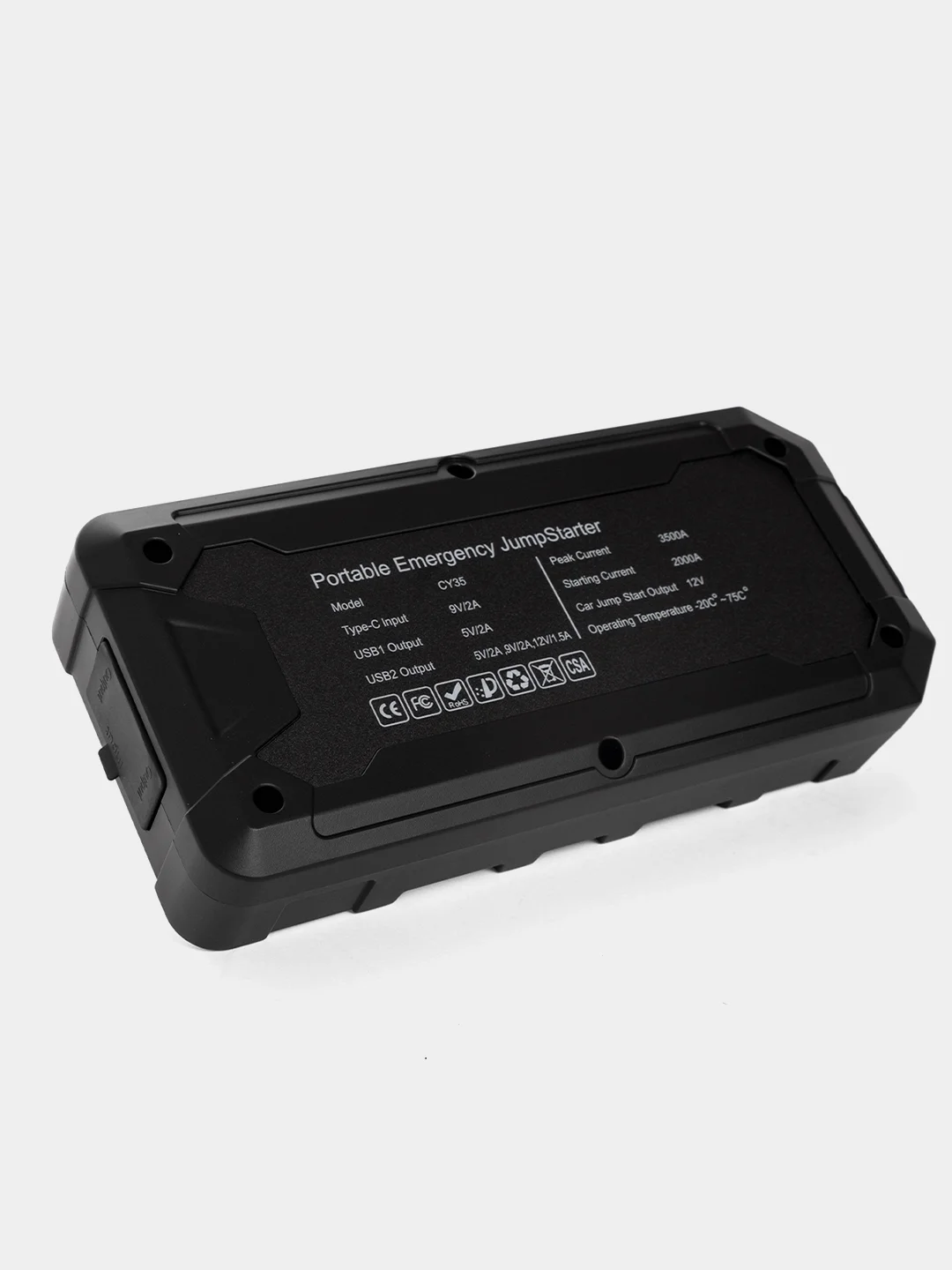 Черный пусковое зарядное устройство для автомобиля - бустер/ JumpStarter CY35 - 3500A, 14.800 мАч