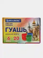 Гуашь для рисования художественная Brauberg Art Пейзаж, 192555, набор 6 цветов, для школы