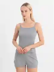 Серый пижама женская с шортами и майкой