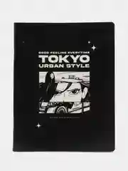 Черный тетрадь 96л., А5, клетка "Аниме. Tokyo", эконом