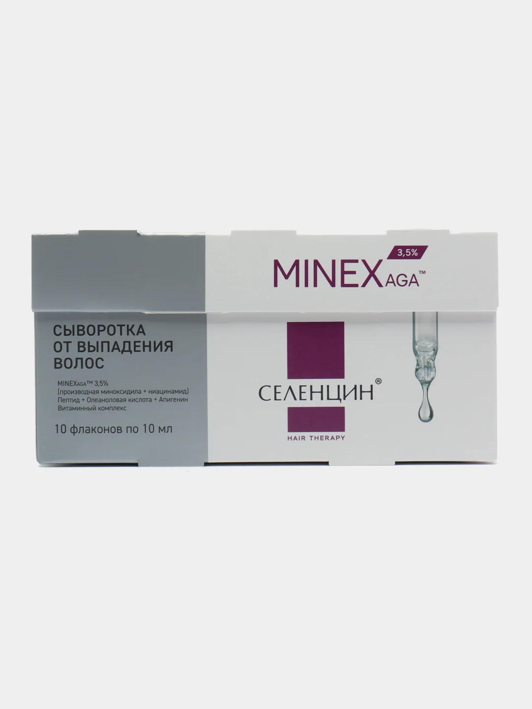 Сыворотка от выпадения волос MINEXAGA, ампулы 10шт./10 мл