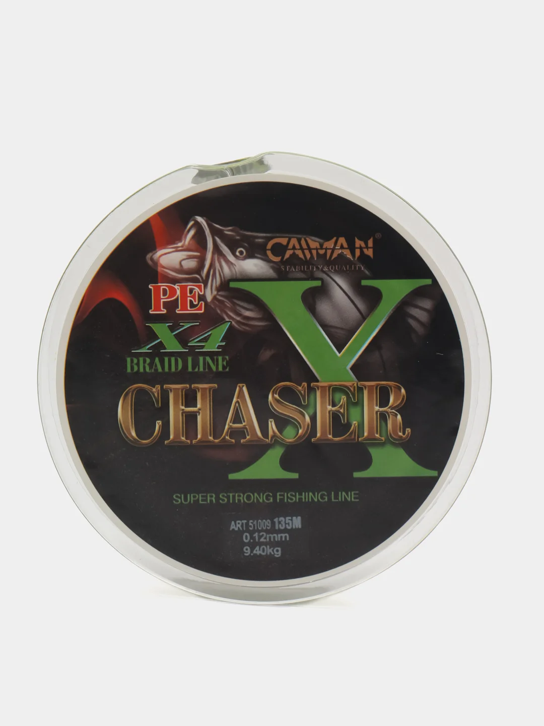 Зеленый шнур плетеный четырехжильный Caiman Chaser 135м