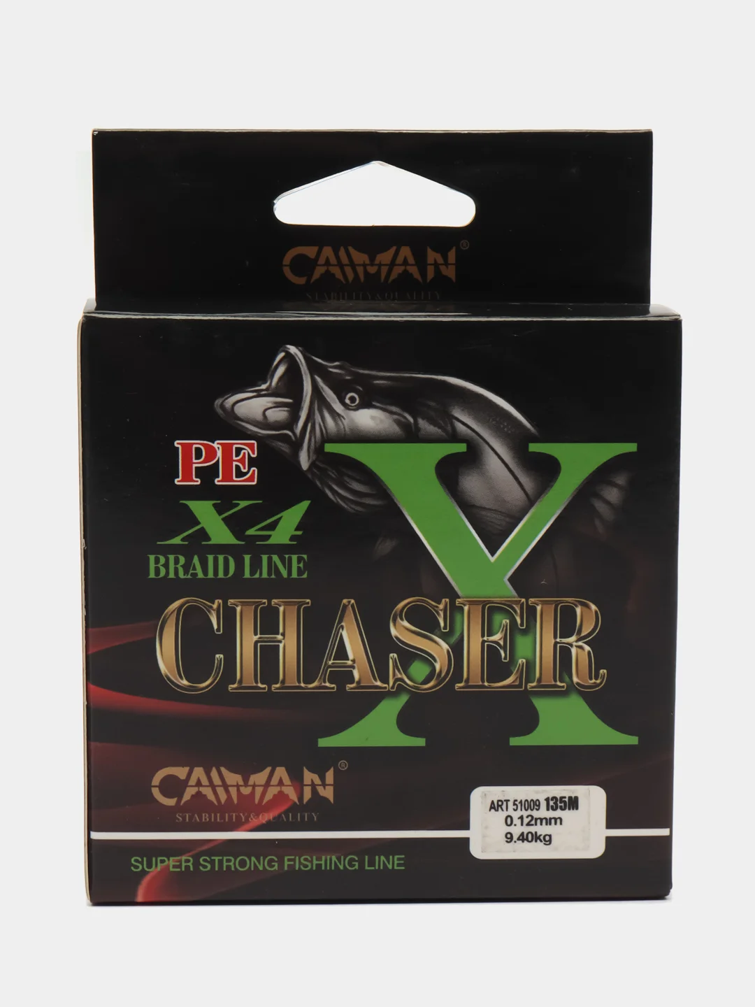 Зеленый шнур плетеный четырехжильный Caiman Chaser 135м