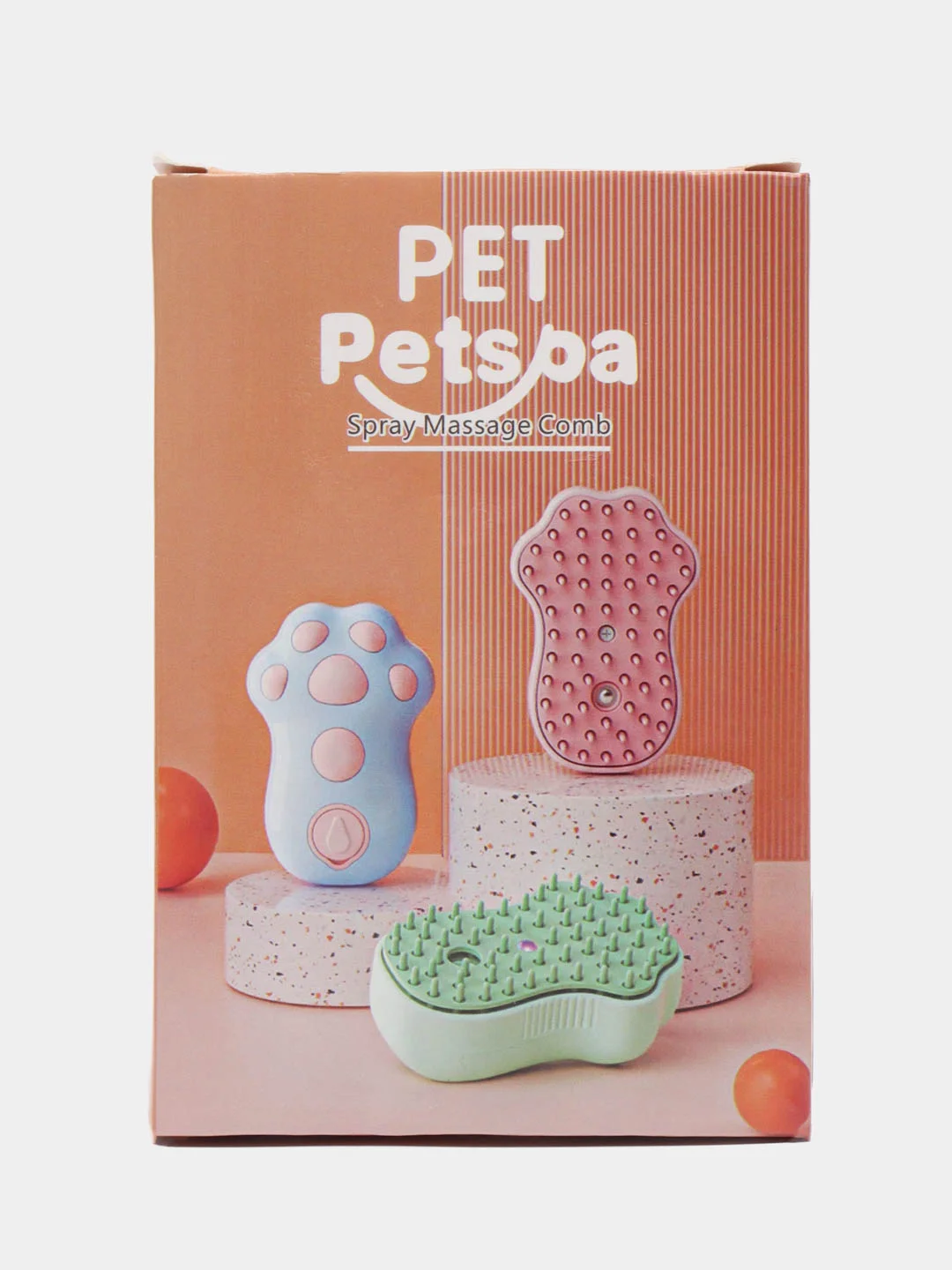 Голубой щетка паровая для кошек и собак PetSpa, с жидкостью, силиконовая расческа, для шерсти
