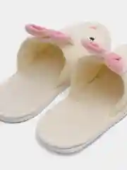 Молочный тапочки женские зайки