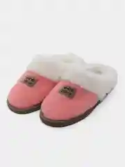 Коралловый меланж тапочки домашние женские, глубокие, шлепки меховые