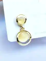 Серьги подвески Два кольца с опалом