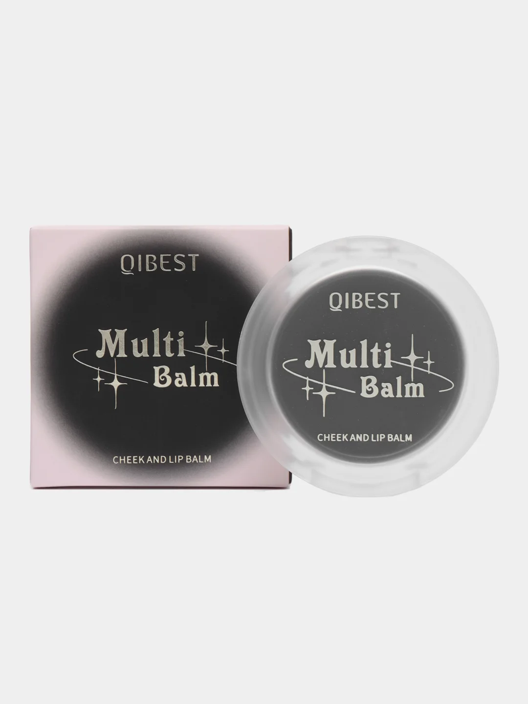 Румяна для лица QiBest кремовые черные, тинт, тени, 3 в 1, 4 мл