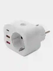 Разветвитель, 1 гнездо, 2xUSB-A QC3.0, USB-C PD, 3.4А, 16А, 4000Вт