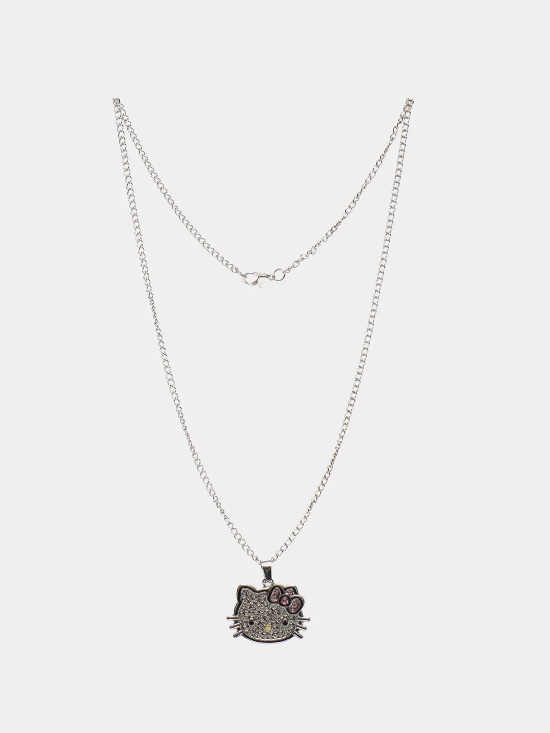 Серый цепочка с подвеской котиком стразами hello kitti