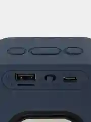 Синий меланж беспроводная портативная блютуз колонка Zvuk 5 Вт Bluetooth 5.0 с rgb подсветкой
