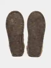 Белый тапочки домашние женские, глубокие, шлепки меховые