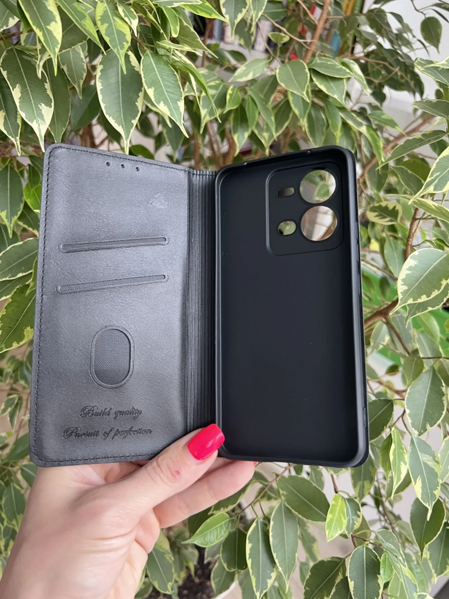 Черный чехол книжка elitcase для Vivo V25 5G и V25E / Виво В25 5G и В25Е
