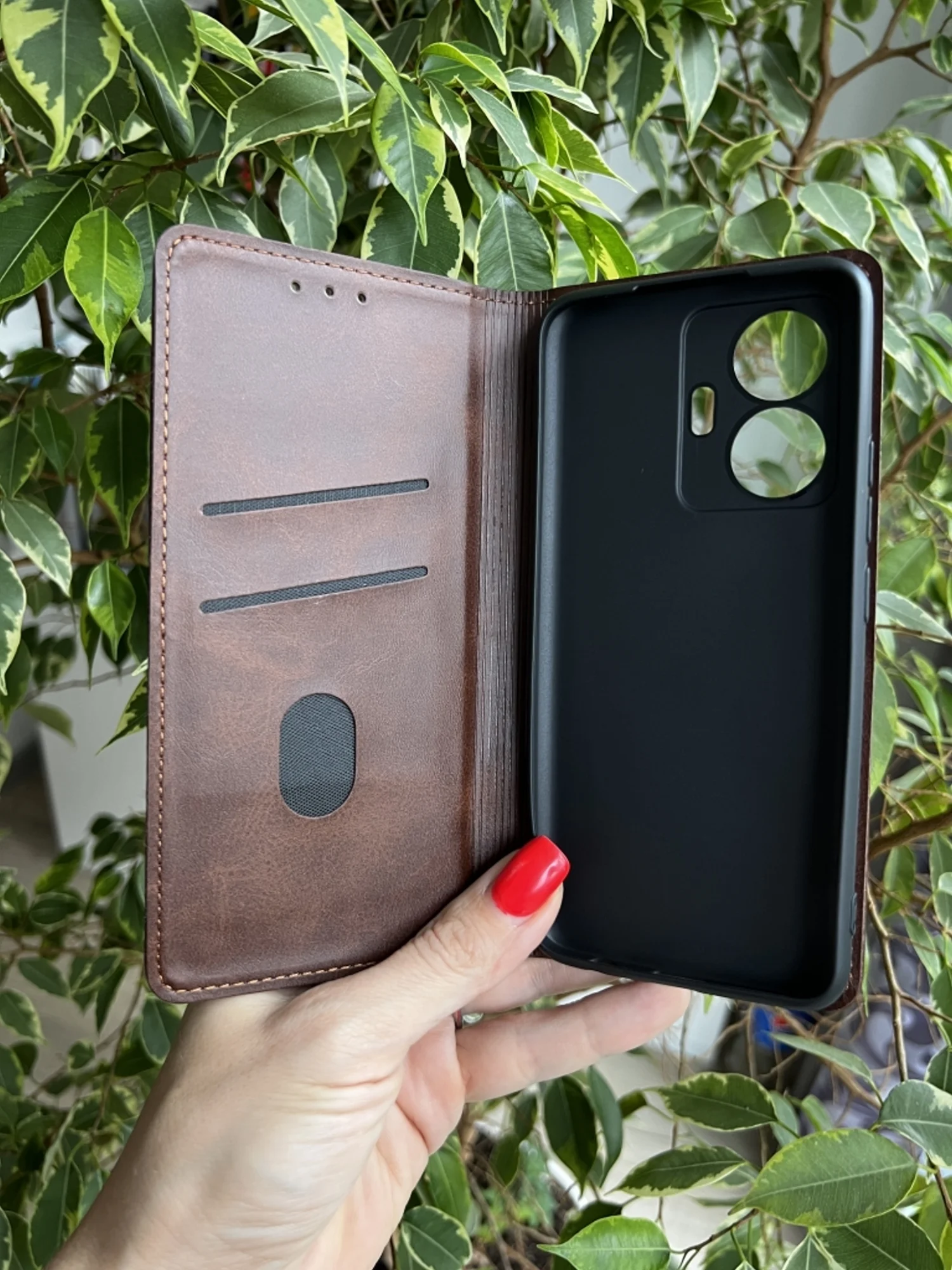 Тёмно-коричневый чехол книжка elitcase для Vivo T1 4G / Виво Т1 4G