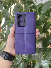 Фиолетовый чехол книжка elitcase для Vivo T1 4G / Виво Т1 4G