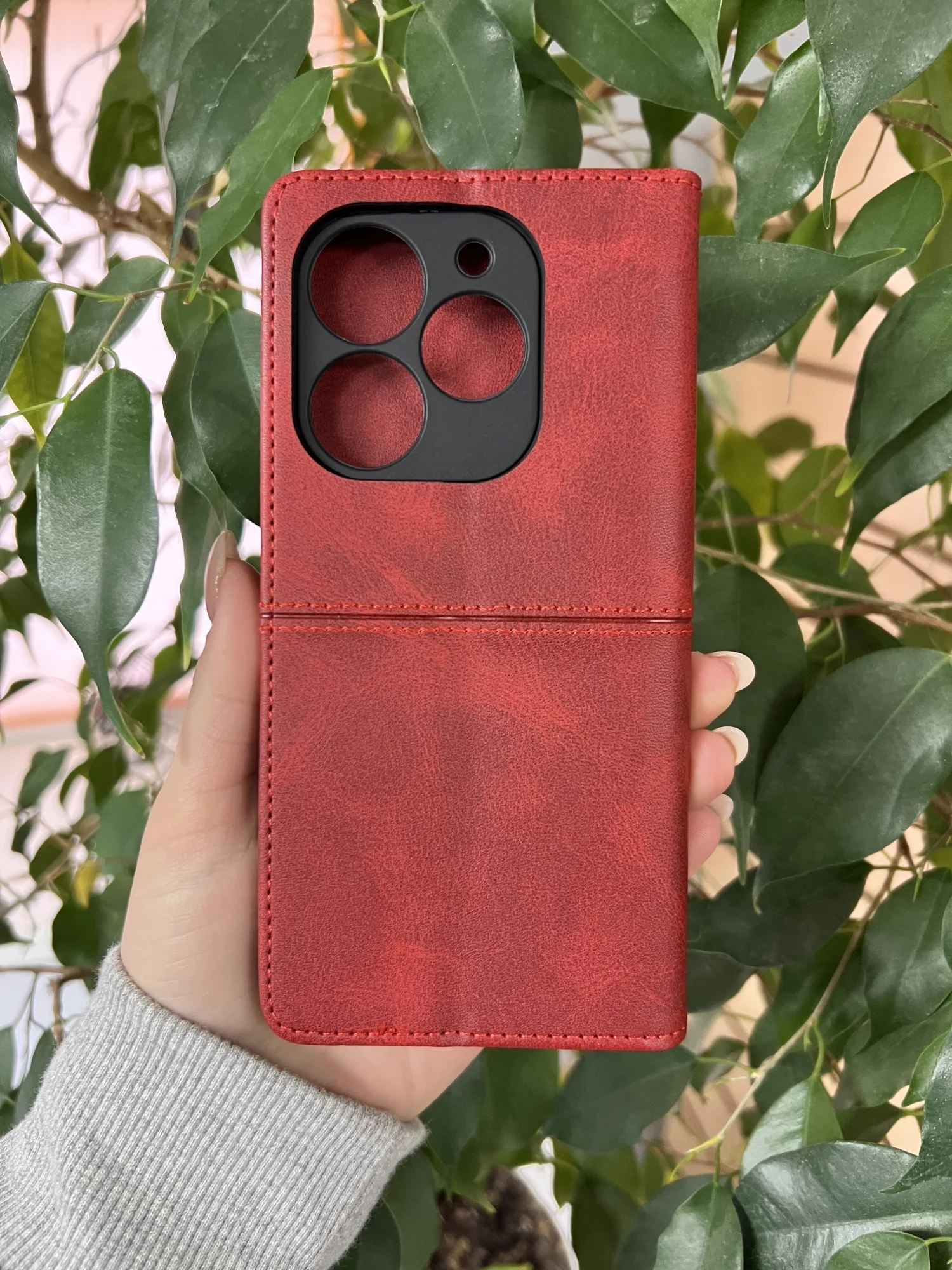 Красный чехол книжка elitcase для Tecno Spark GO 2024 и Spark 20 и Spark 20C и Pop 8