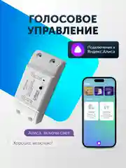 Умное реле, умный выключатель с Wi-Fi Tuya Smart с Яндекс Алисой, таймер