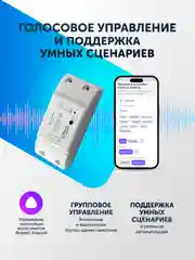 Умное реле, умный выключатель с Wi-Fi Tuya Smart с Яндекс Алисой, таймер