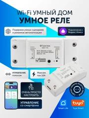 Умное реле, умный выключатель с Wi-Fi Tuya Smart с Яндекс Алисой, таймер