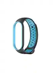 Голубой ремешок для Xiaomi Mi Band 5 / 6 / 7 cиликоновый спортивный (Сяоми ми бенд))