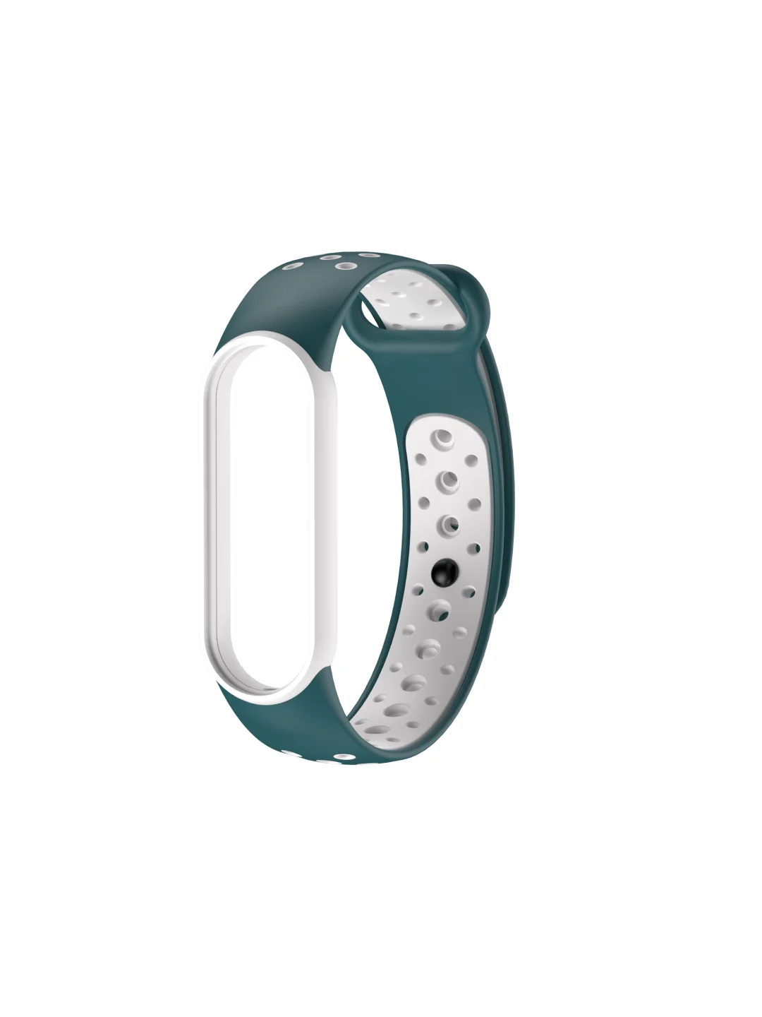 Лесной зеленый ремешок для Xiaomi Mi Band 5 / 6 / 7 cиликоновый спортивный (Сяоми ми бенд))