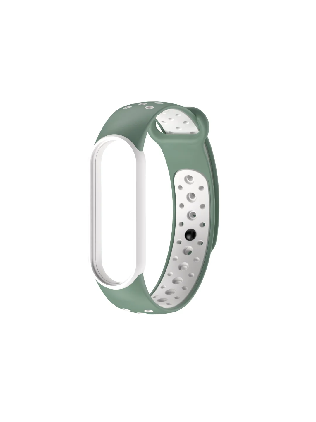 Оливковый ремешок для Xiaomi Mi Band 5 / 6 / 7 cиликоновый спортивный (Сяоми ми бенд))