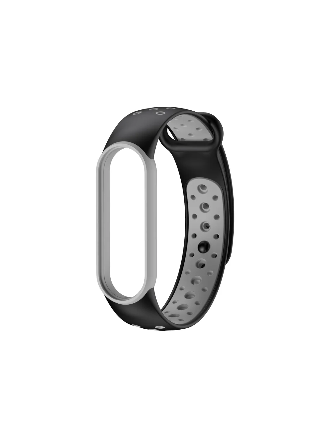 Серый ремешок для Xiaomi Mi Band 5 / 6 / 7 cиликоновый спортивный (Сяоми ми бенд))