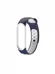 Синий ремешок для Xiaomi Mi Band 5 / 6 / 7 cиликоновый спортивный (Сяоми ми бенд))