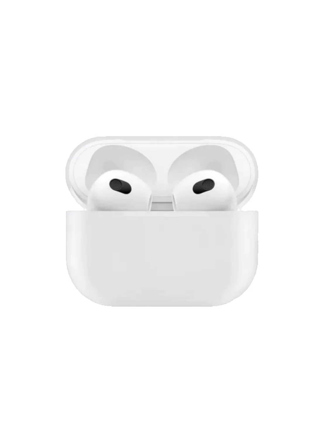 Белый чехол для  наушников Apple Airpods 3 аирподс силиконовый