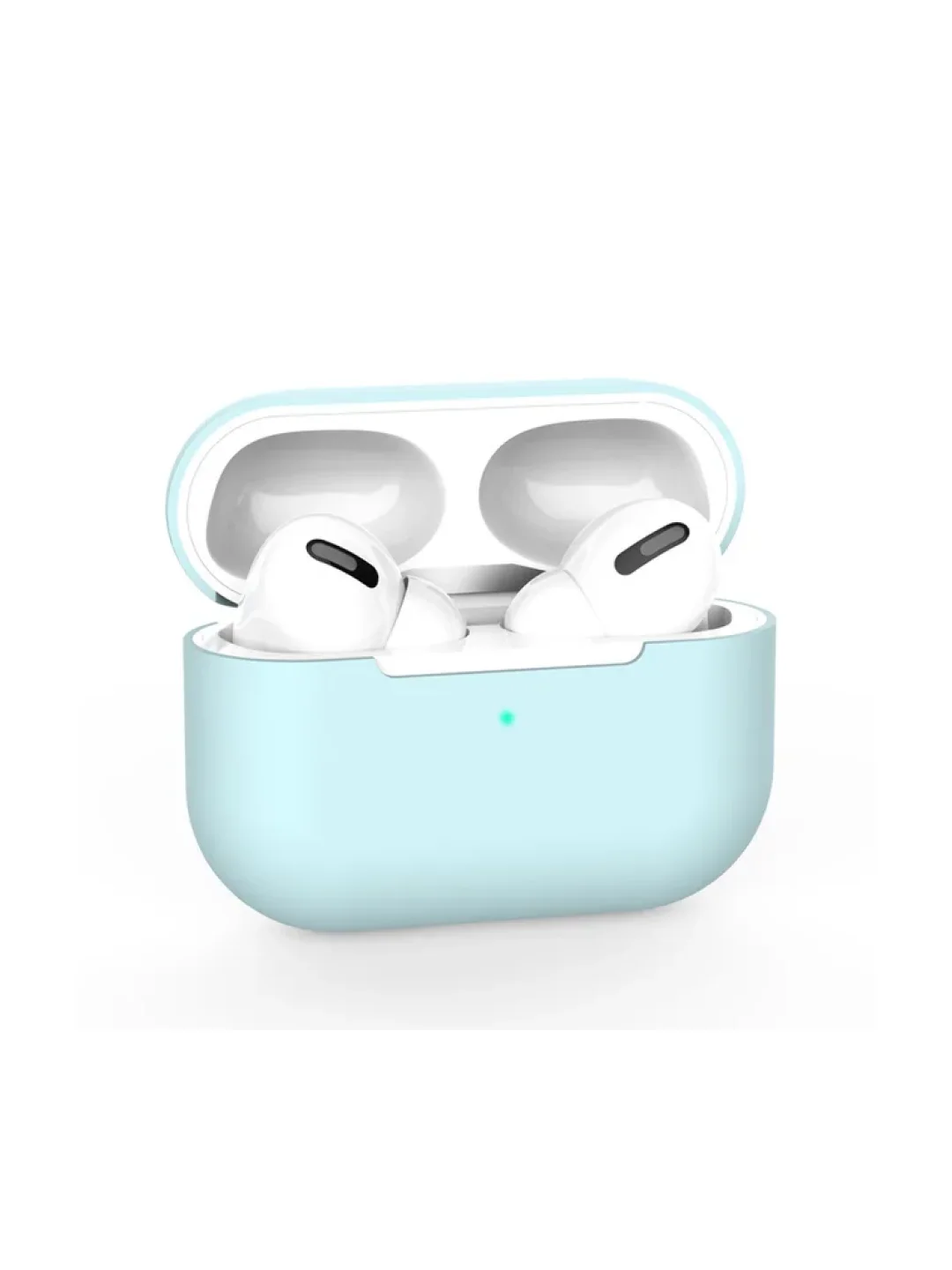 Голубой чехол для  наушников Apple Airpods 3 аирподс силиконовый