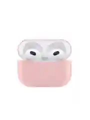 Розовый чехол для  наушников Apple Airpods 3 аирподс силиконовый