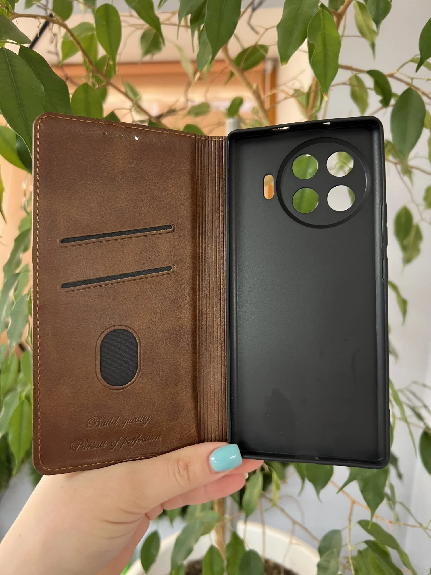 Тёмно-коричневый чехол книжка elitcase для Tecno Spark 20 Pro Plus / Техно Спарк 20 Про +