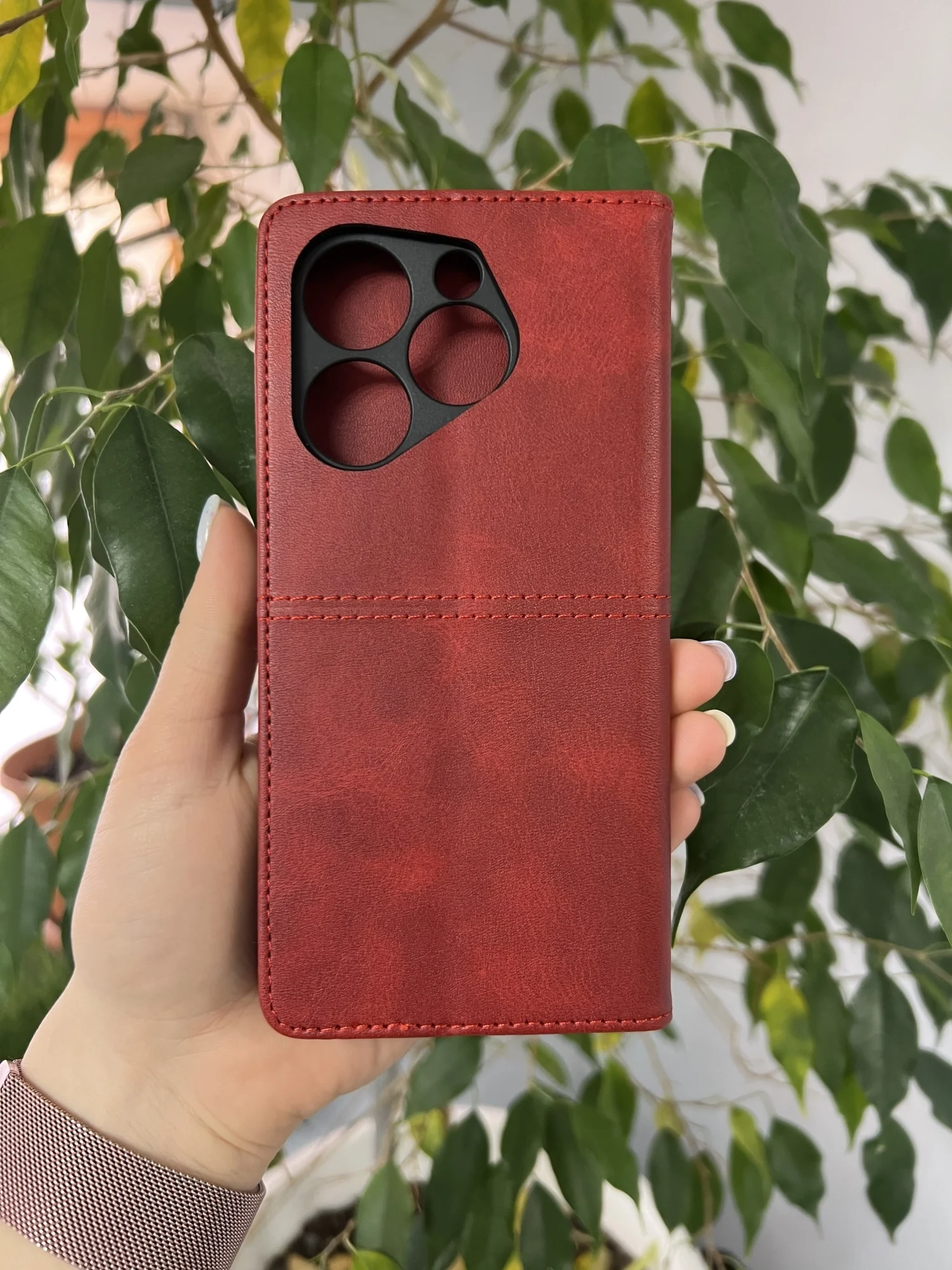 Красный чехол книжка elitcase для Tecno Spark 20 Pro / Техно Спарк 20 Про