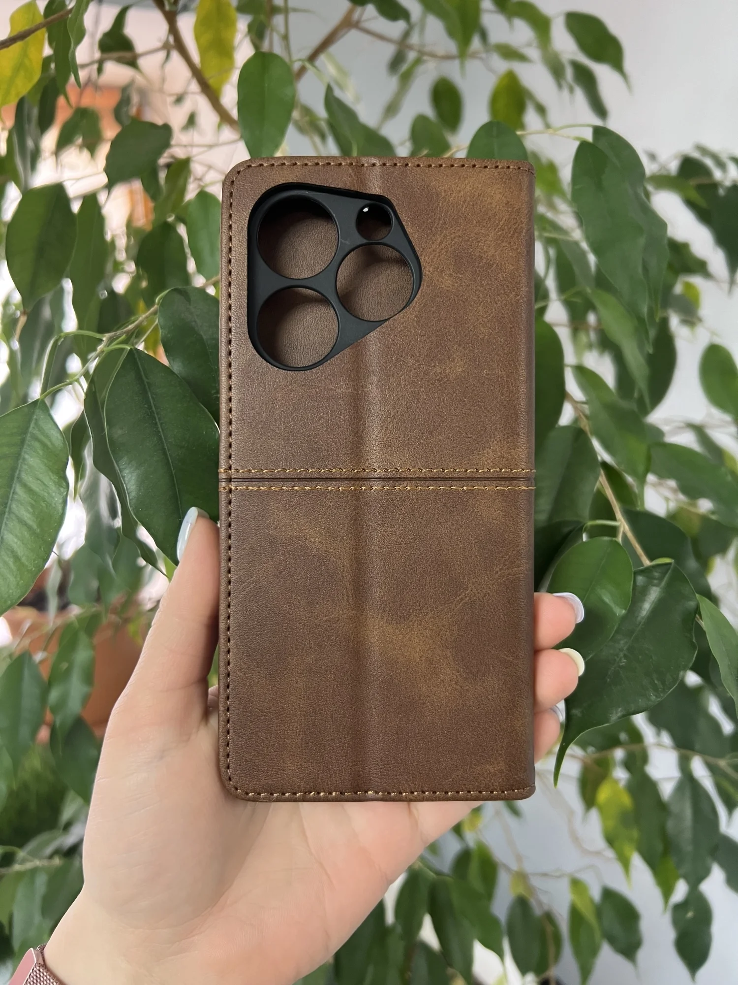 Тёмно-коричневый чехол книжка elitcase для Tecno Spark 20 Pro / Техно Спарк 20 Про