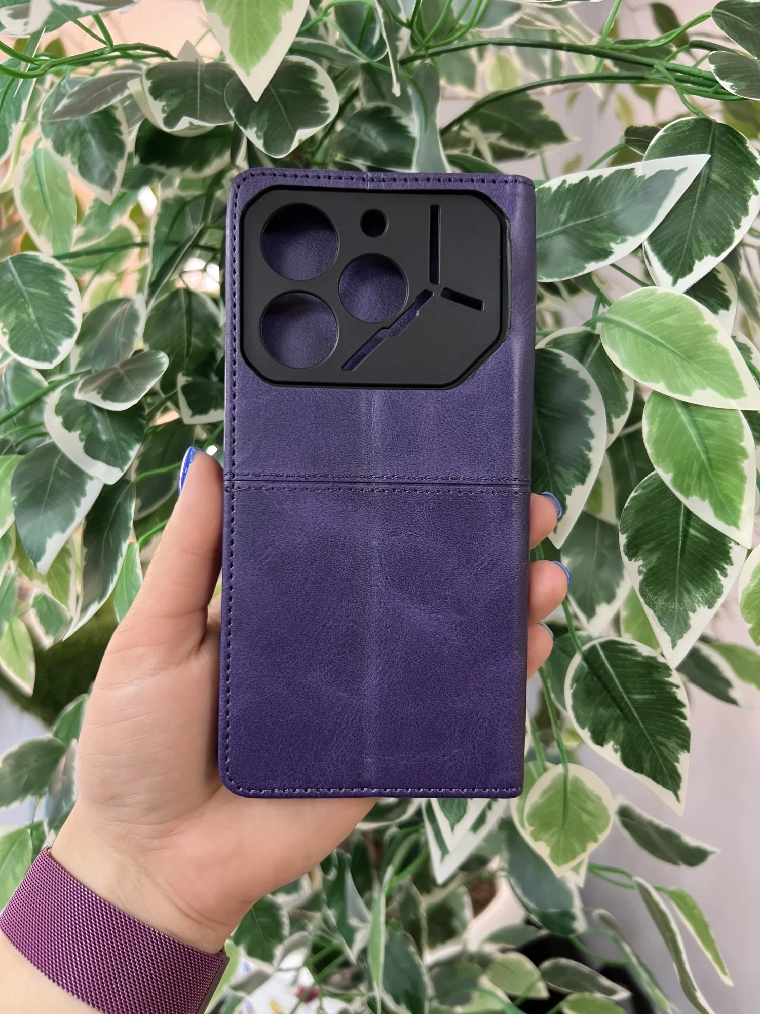 Фиолетовый чехол книжка elitcase для Tecno Pova 6 и Pova 6 Pro / Техно Пова 6 и Пова 6 Про