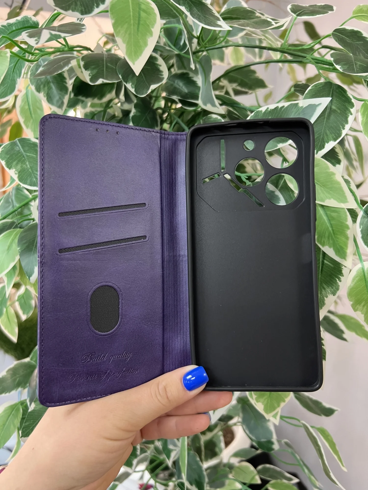 Фиолетовый чехол книжка elitcase для Tecno Pova 6 и Pova 6 Pro / Техно Пова 6 и Пова 6 Про