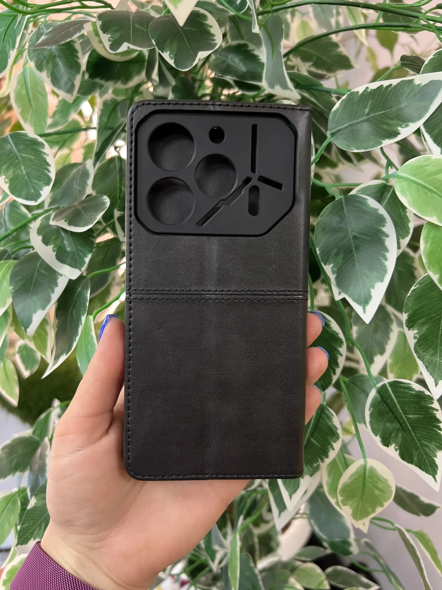 Черный чехол книжка elitcase для Tecno Pova 6 и Pova 6 Pro / Техно Пова 6 и Пова 6 Про