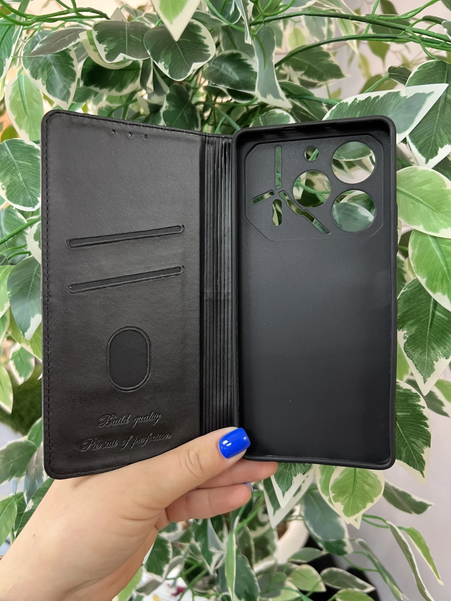 Черный чехол книжка elitcase для Tecno Pova 6 и Pova 6 Pro / Техно Пова 6 и Пова 6 Про