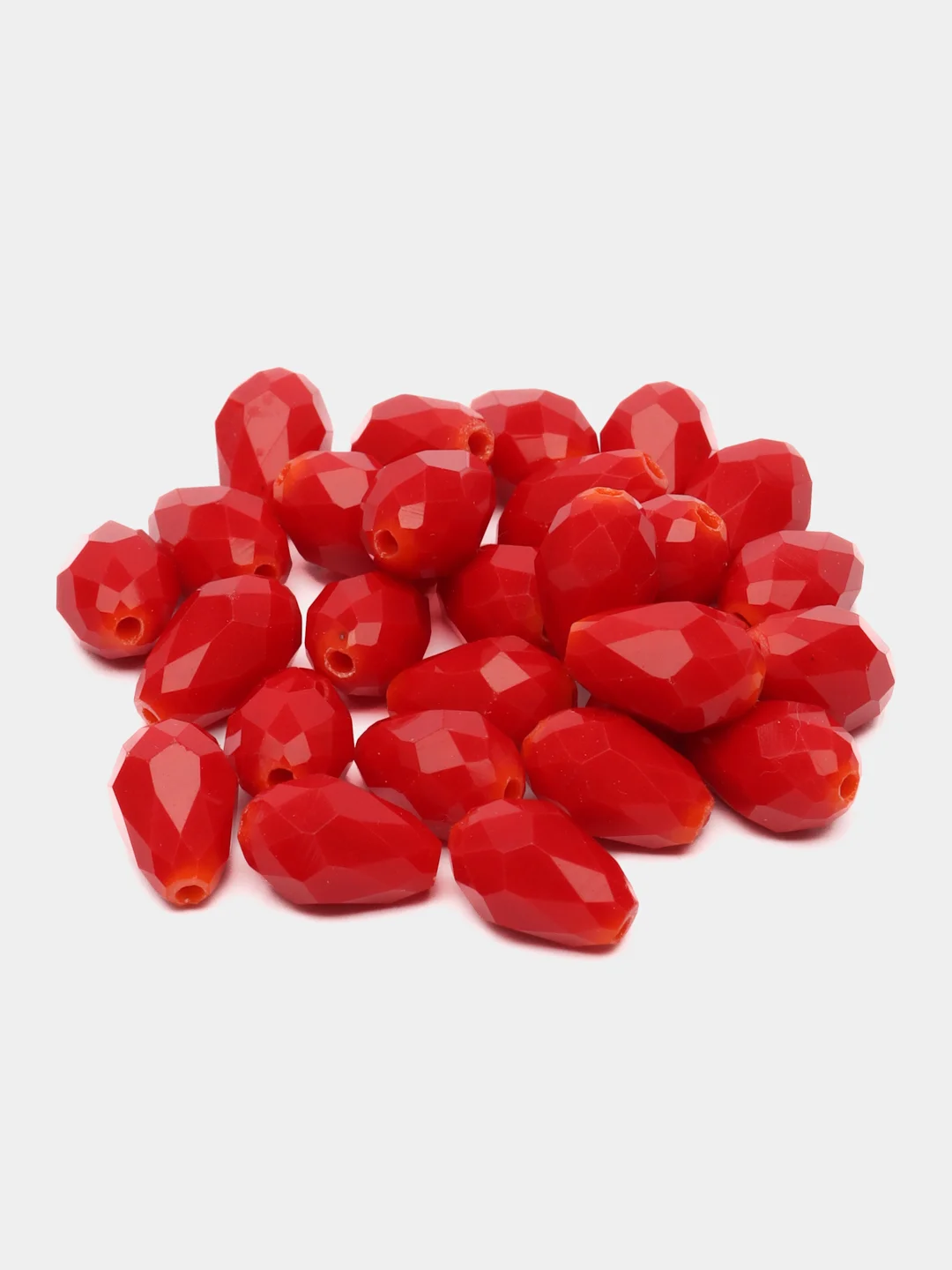 Вишнёвый бусины стеклянные, форма  капли