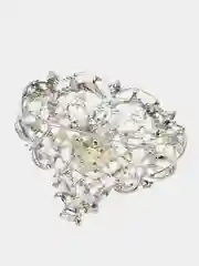 Серебряный винтажная брошь с каплей со стразами