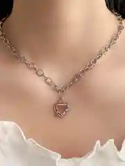 Цепочка с подвеской "Розовое Сердце", цепочка на шею женская