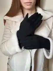 Угольный перчатки женские, сенсорные, утепленные