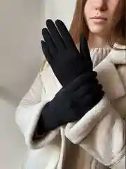 Угольный перчатки женские, сенсорные, утепленные