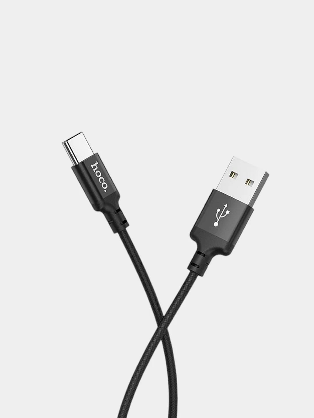 Черный кабель lightning для iPhone с быстрой зарядкой плетеный длина 1м Hoco X14