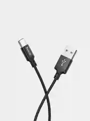 Черный кабель lightning для iPhone с быстрой зарядкой плетеный длина 1м Hoco X14