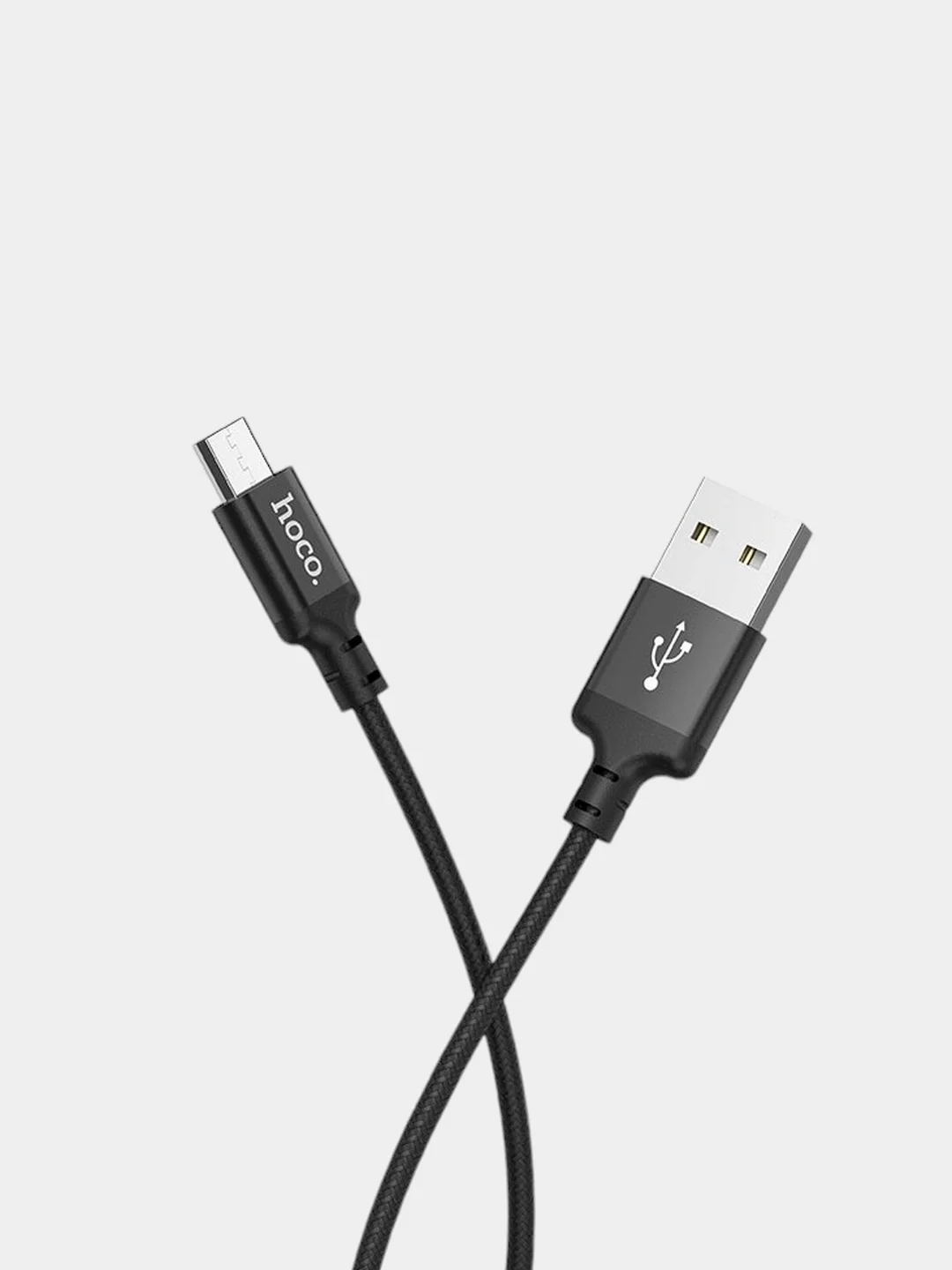 Черный кабель lightning для iPhone с быстрой зарядкой плетеный длина 1м Hoco X14