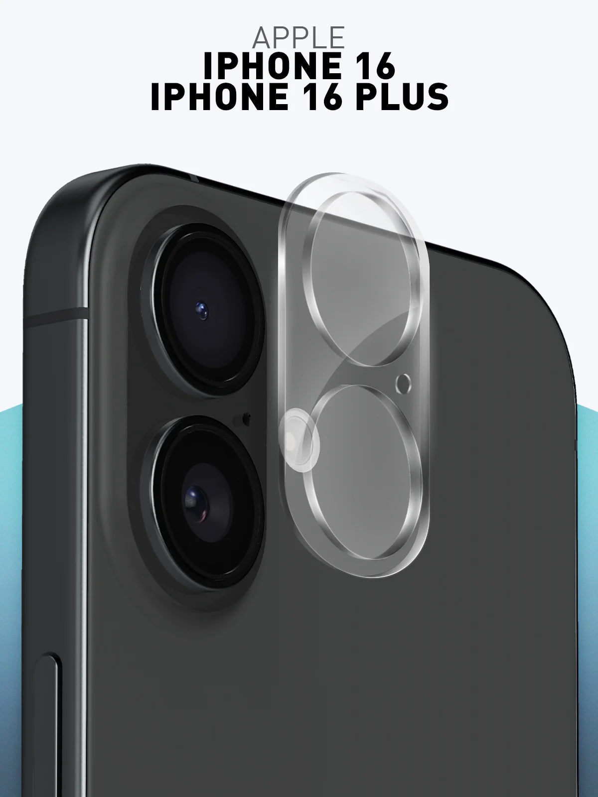 1-2 шт стекло на камеру для iPhone 16, 16 Plus защитное ROSCO, закаленное, прозрачное